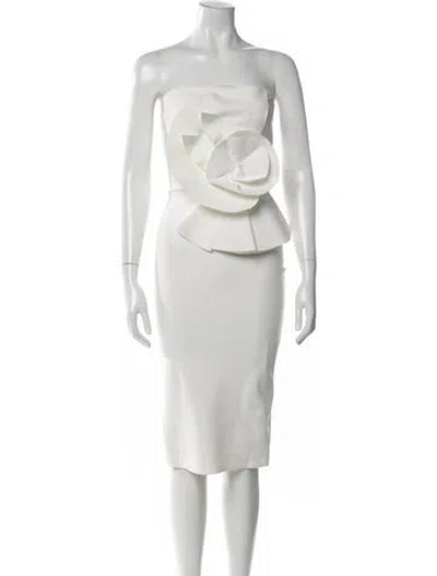 Pre-owned Chiara Boni Strapless Mini Dress In White