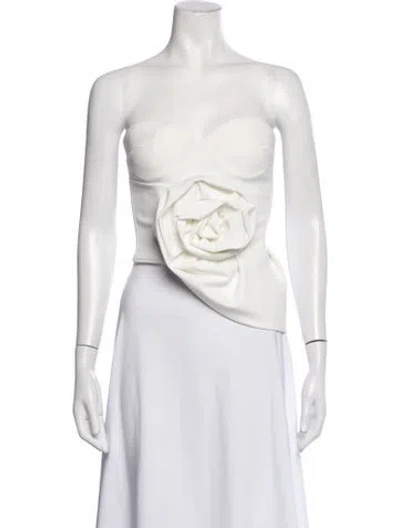 Pre-owned Chiara Boni Strapless Top In White