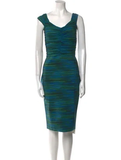 Pre-owned Chiara Boni Striped Knee-length Dress In Green