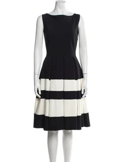 Pre-owned Chiara Boni Striped Midi Length Dress In Black