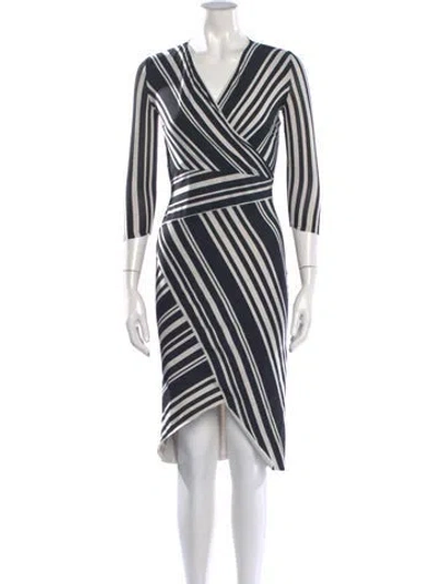 Pre-owned Chiara Boni Striped Midi Length Dress In Blue