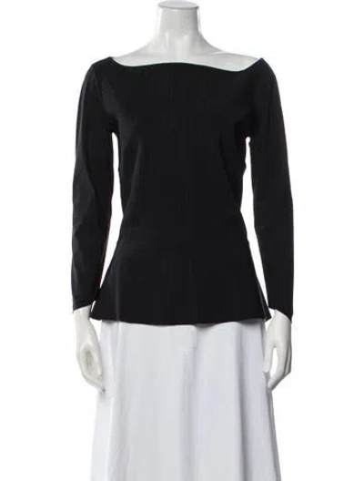 Pre-owned Chiara Boni Striped Off-the-shoulder Top In Black