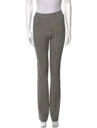 Pre-owned Chiara Boni Striped Wide Leg Pants In Gray