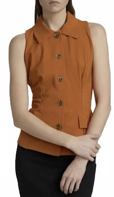 Chiara Boni Sumio Sleeveless Vest Top In Terre In Brown