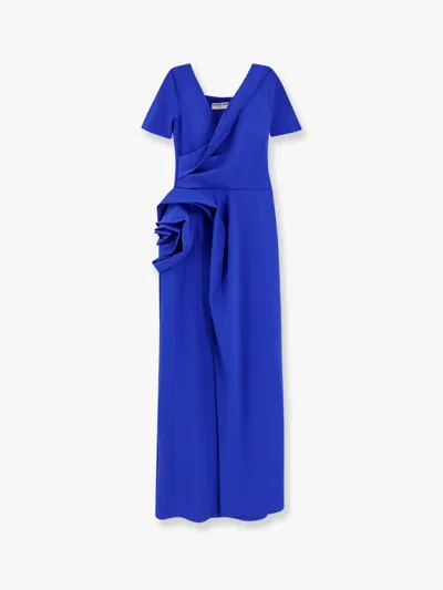 Chiara Boni Tekkan Jersey Stretch Long Dress In Blue