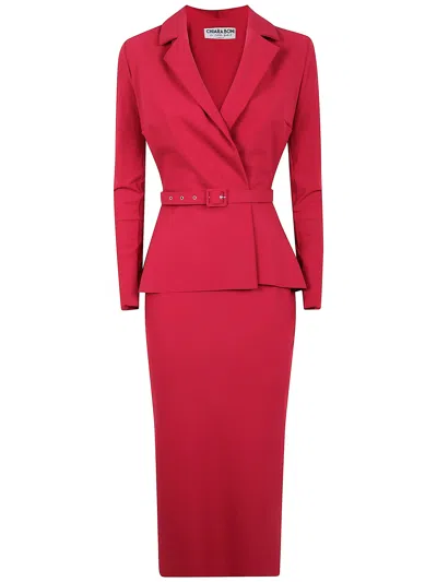 Chiara Boni "thadira Midi" Jersey Dress In Red
