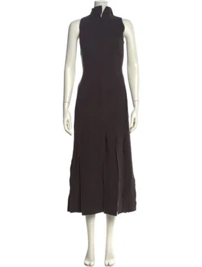 Pre-owned Chiara Boni Turtleneck Long Dress In Gray