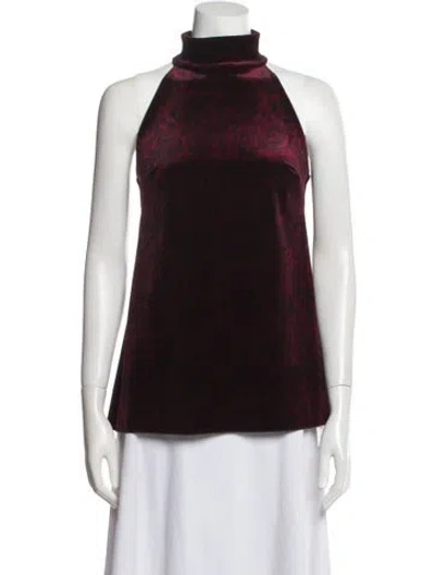 Pre-owned Chiara Boni Turtleneck Sleeveless Blouse In Burgundy