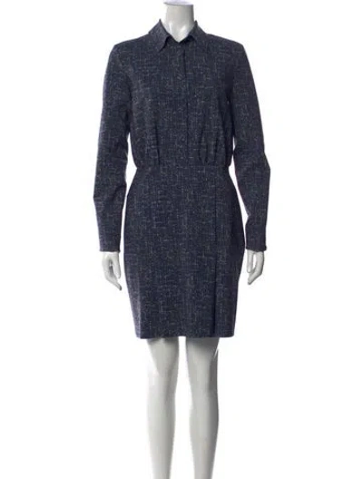 Pre-owned Chiara Boni Tweed Pattern Mini Dress In Blue