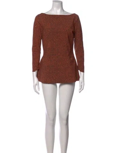Pre-owned Chiara Boni Tweed Pattern Mini Dress In Brown