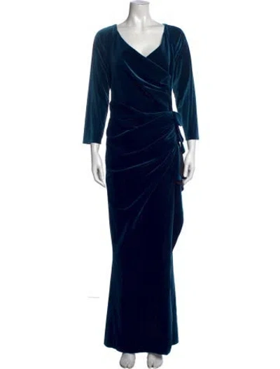 Pre-owned Chiara Boni Velvet Long Dress In Blue