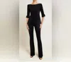 Chiara Boni Venus Velvet High Rise Jersey Pant In Black In Black