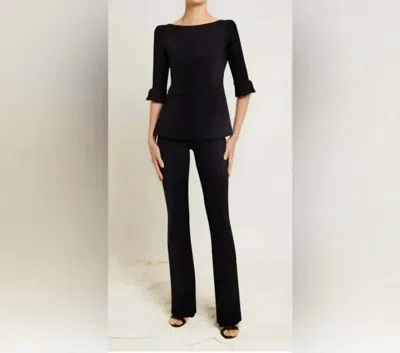 Chiara Boni Venus Velvet High Rise Jersey Pant In Black