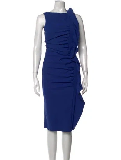 Pre-owned Chiara Boni Vintage Midi Length Dress In Blue
