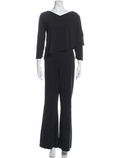 Pre-owned Chiara Boni V-neck Jumpsuit In Black