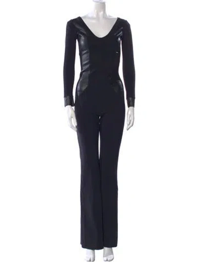Pre-owned Chiara Boni V-neck Jumpsuit In Blue