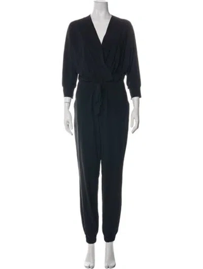 Pre-owned Chiara Boni V-neck Jumpsuit In Blue