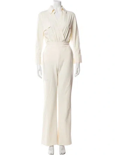 Pre-owned Chiara Boni V-neck Jumpsuit In Neutral