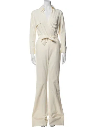 Pre-owned Chiara Boni V-neck Jumpsuit In Neutrals