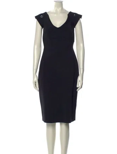 Pre-owned Chiara Boni V-neck Knee-length Dress In Black