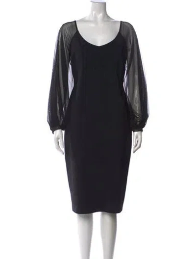 Pre-owned Chiara Boni V-neck Knee-length Dress In Black