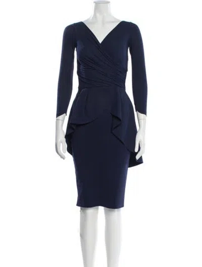Pre-owned Chiara Boni V-neck Knee-length Dress In Black
