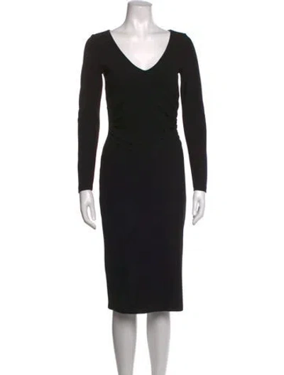 Pre-owned Chiara Boni V-neck Knee-length Dress In Black