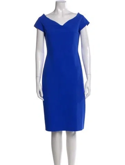 Pre-owned Chiara Boni V-neck Knee-length Dress In Blue