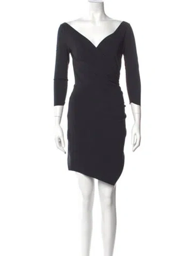 Pre-owned Chiara Boni V-neck Knee-length Dress In Gray