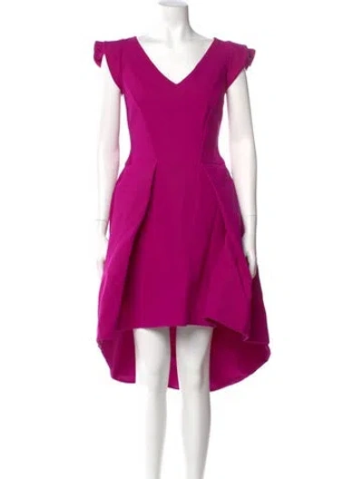 Pre-owned Chiara Boni V-neck Knee-length Dress In Multi