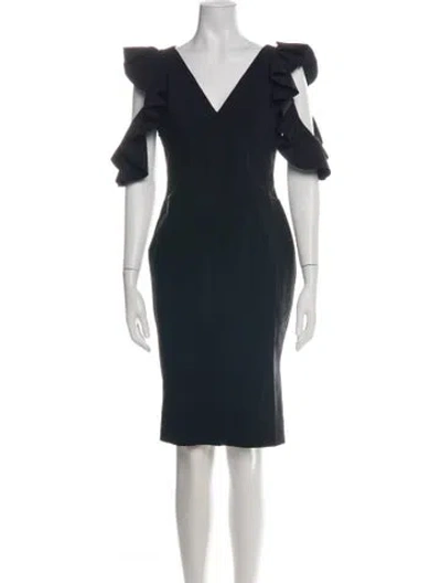 Pre-owned Chiara Boni V-neck Knee-length Dress In Multi