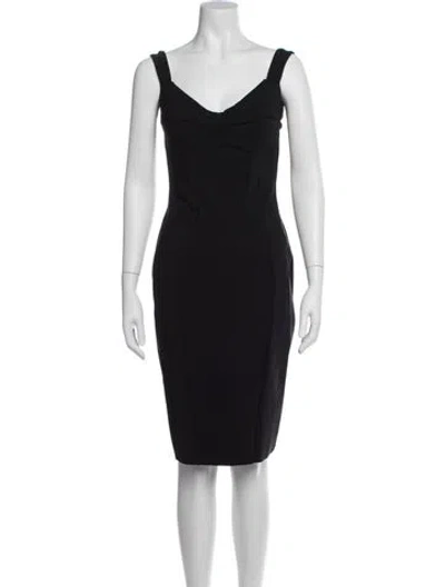 Pre-owned Chiara Boni V-neck Knee-length Dress In Multi