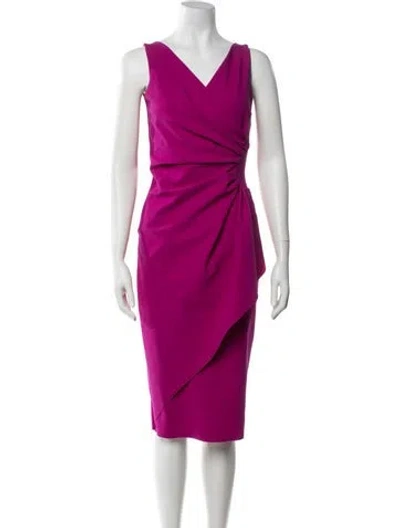 Pre-owned Chiara Boni V-neck Knee-length Dress In Pink