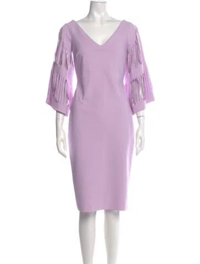 Pre-owned Chiara Boni V-neck Knee-length Dress In Purple