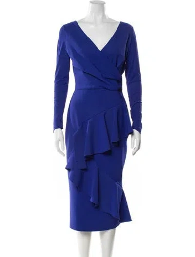 Pre-owned Chiara Boni V-neck Knee-length Dress In Purple