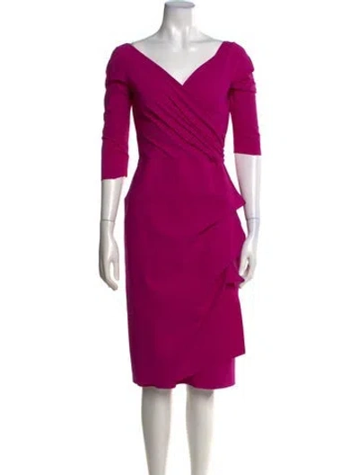 Pre-owned Chiara Boni V-neck Knee-length Dress In Purple