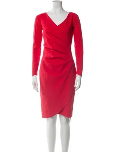 Pre-owned Chiara Boni V-neck Knee-length Dress In Red