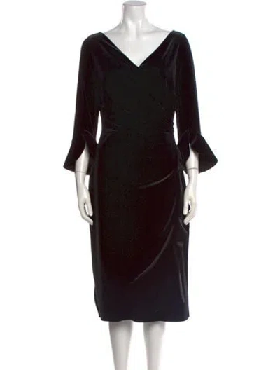 Pre-owned Chiara Boni V-neck Knee-length Dress W/ Tags In Black