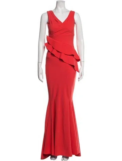 Pre-owned Chiara Boni V-neck Long Dress In Pink
