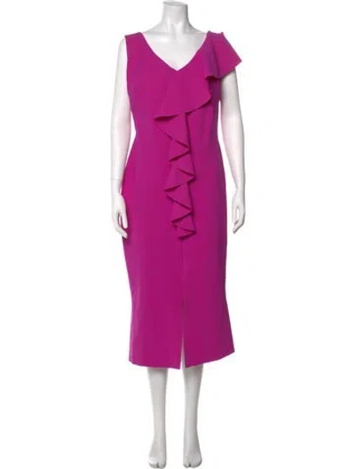 Pre-owned Chiara Boni V-neck Long Dress In Purple