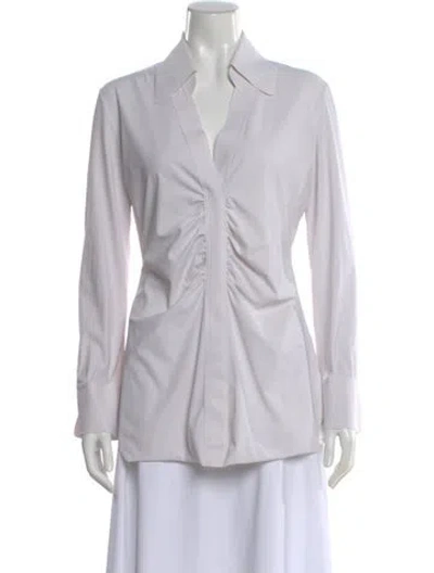 Pre-owned Chiara Boni V-neck Long Sleeve Top In Multi