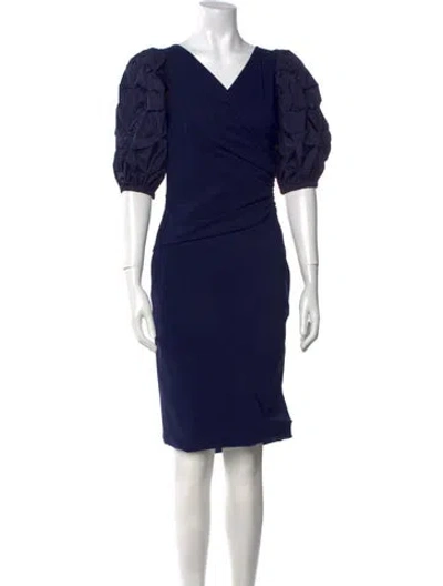 Pre-owned Chiara Boni V-neck Midi Length Dress In Blue