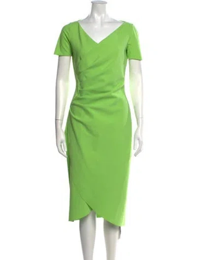 Pre-owned Chiara Boni V-neck Midi Length Dress In Green