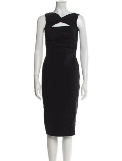 Pre-owned Chiara Boni V-neck Mini Dress In Black
