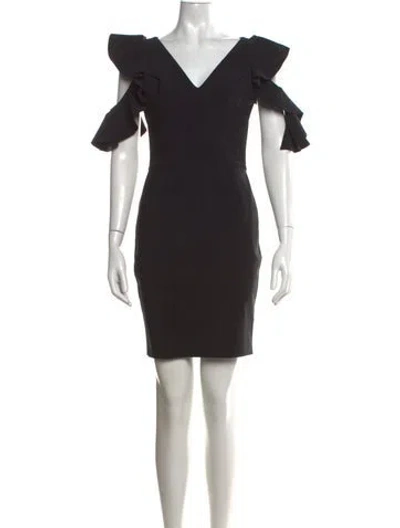 Pre-owned Chiara Boni V-neck Mini Dress In Black