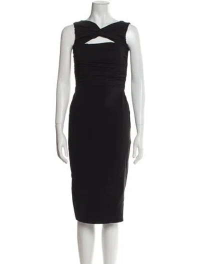 Pre-owned Chiara Boni V-neck Mini Dress In Black
