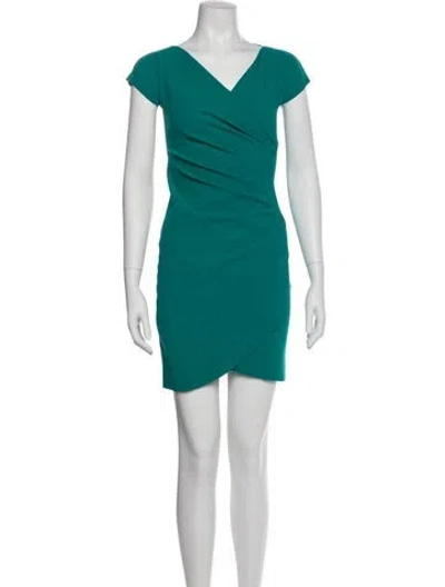 Pre-owned Chiara Boni V-neck Mini Dress In Blue