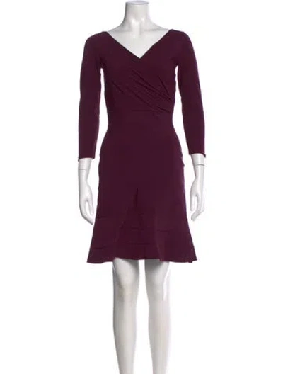 Pre-owned Chiara Boni V-neck Mini Dress In Purple