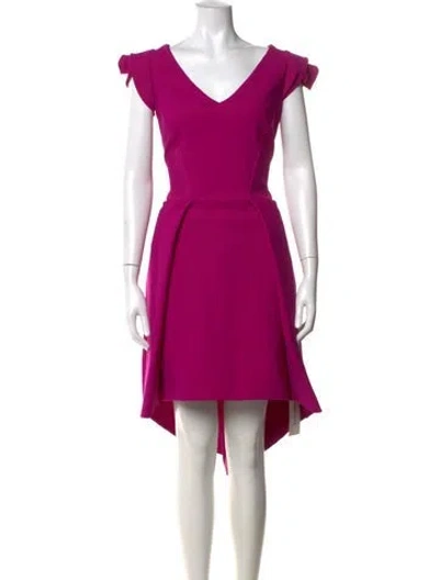Pre-owned Chiara Boni V-neck Mini Dress In Purple