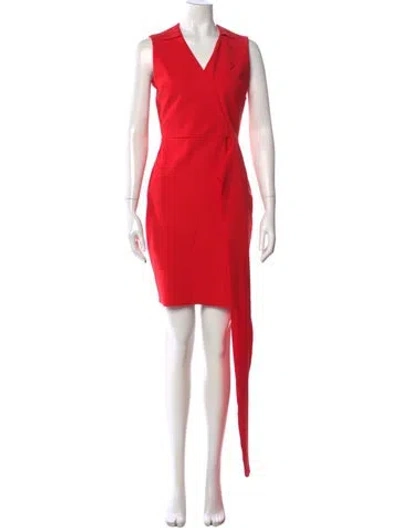 Pre-owned Chiara Boni V-neck Mini Dress In Red